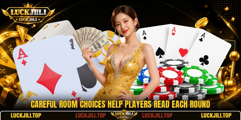 Careful room choices help players read each round Careful room choices help players read each round