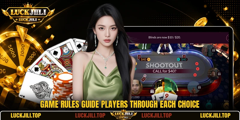 Game rules guide players through each choice Game rules guide players through each choice