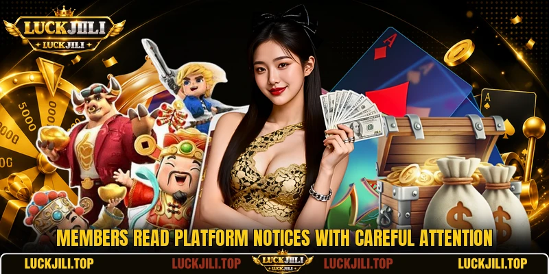 Members read platform notices with careful attention Members read platform notices with careful attention