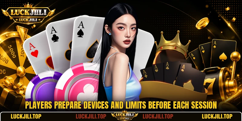 Players prepare devices and limits before each session Players prepare devices and limits before each session