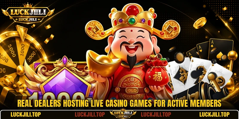 Real dealers hosting live casino games for active members